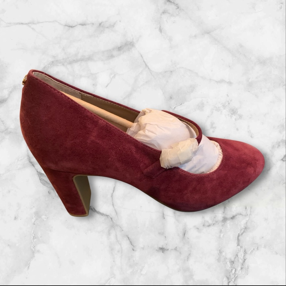 Giani Bernini Valeriee Memory Foam Mary Jane Wine Suede Heels